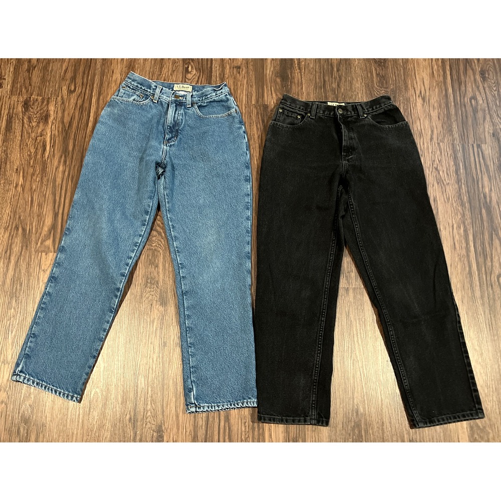L.L. Bean Original Fit/Relaxed Blue And Black Jeans Size 8R Lot Of 2 - Picture 2 of 11
